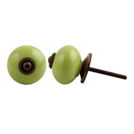 Lime Round Antique Fitting Ceramic Cabinet Knob